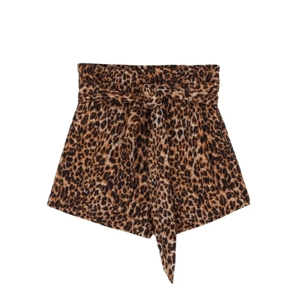 Nanushka primrose paperbag waist shorts ocelot medium NWOT - Picture 5 of 11